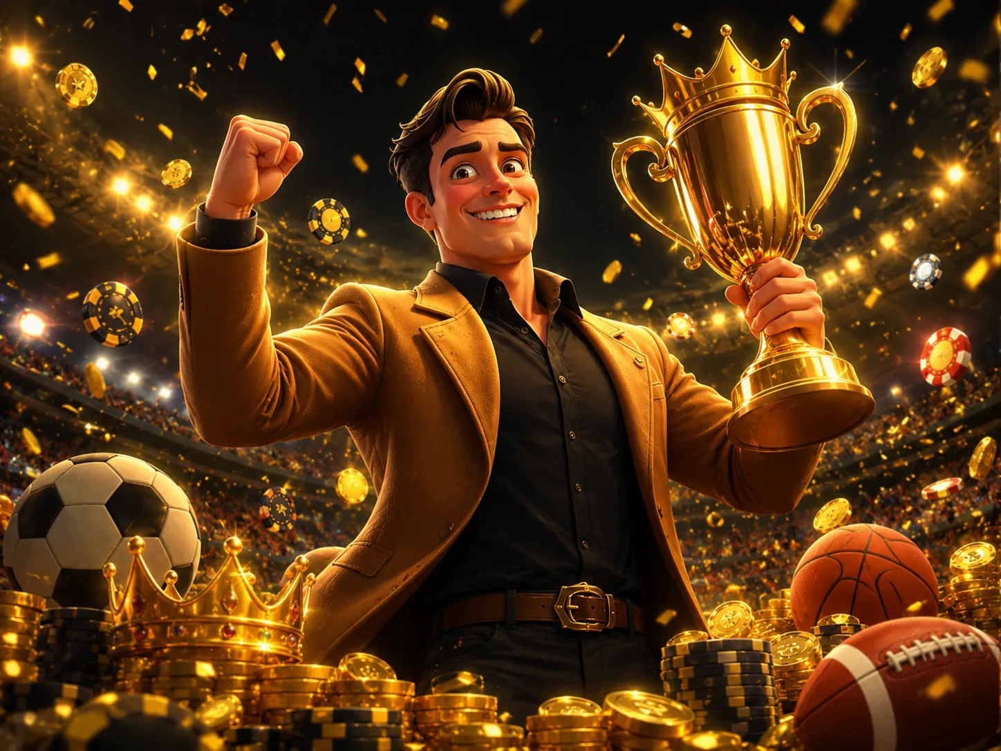 Champion Crown Trophy Victory Glow